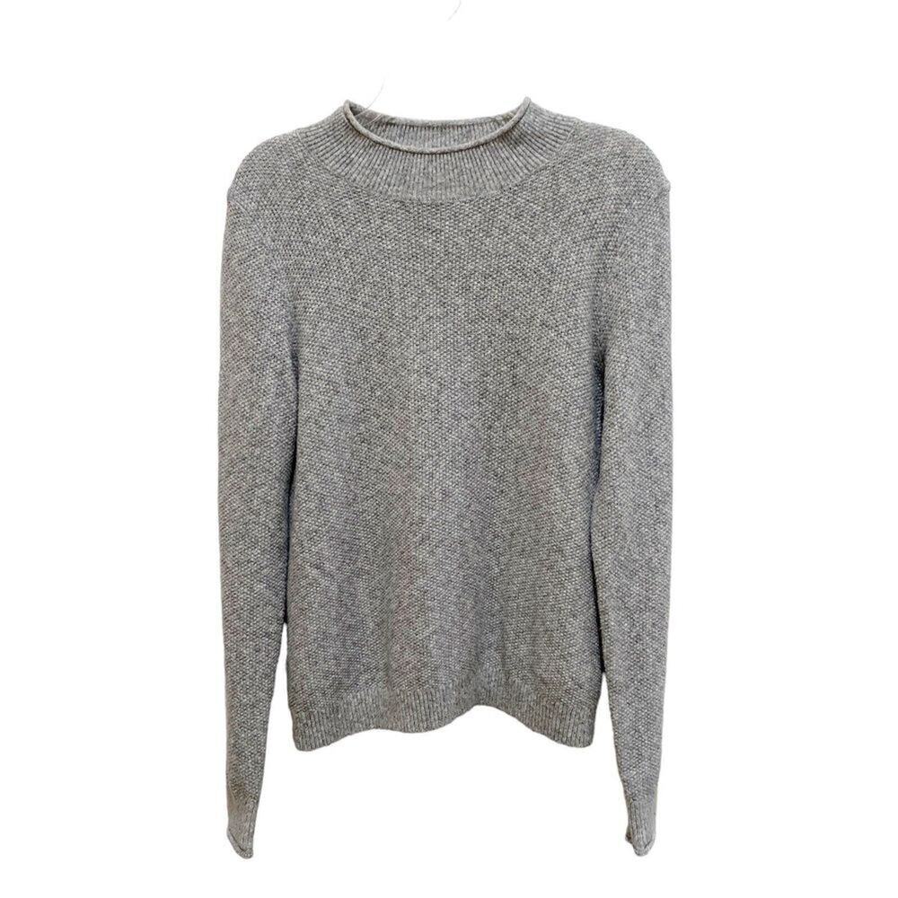 Abercrombie Fitch Sweater Gray Knit Long Sleeve Mock Neck Pullover Size Medium